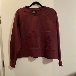 Nike Maroon crop sweatshirt, size L